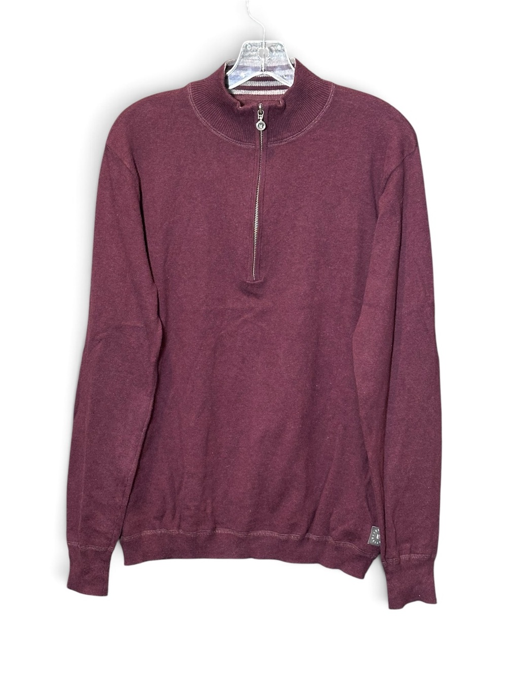 Linksoul Mens S Burgundy 1/4 Zip Sweater Cotton Cashmere Golf Pullover Golfwear